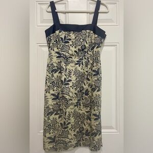 Floral Navy and Cream Citrine Dress